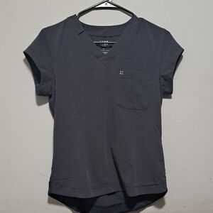 CRFT White Cross Black V-Neck Top